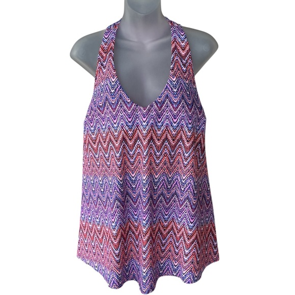 Tankini swim top size 20 colorful underwire plus size swim top - Picture 1 of 8